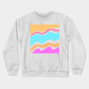 Blue green pink watercolor art Crewneck Sweatshirt